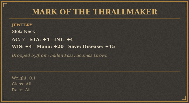 Mark of the Thrallmaker