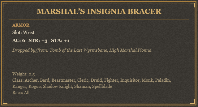Marshal’s Insignia Bracer