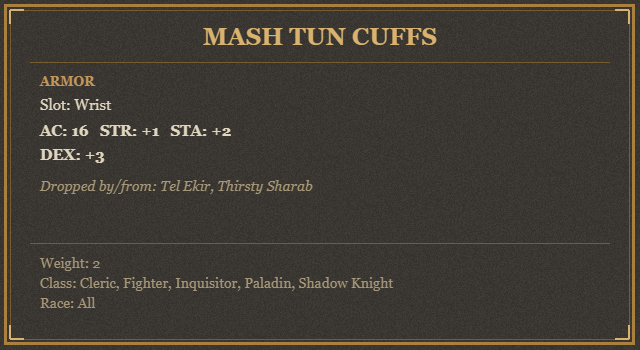 Mash Tun Cuffs