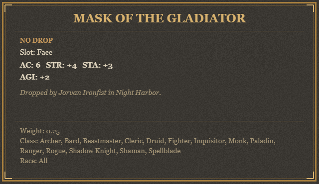 Mask of the Gladiator
