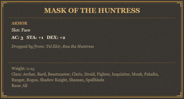 Mask of the Huntress
