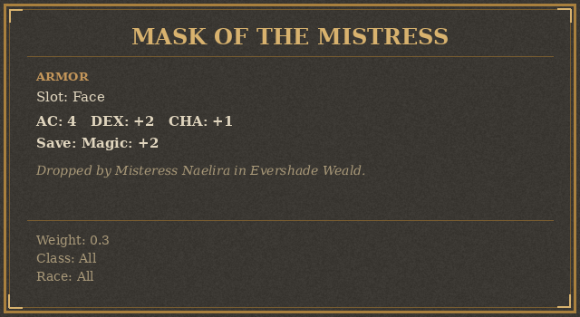 Mask of the Mistress