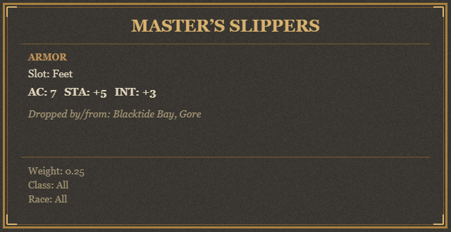 Master’s Slippers