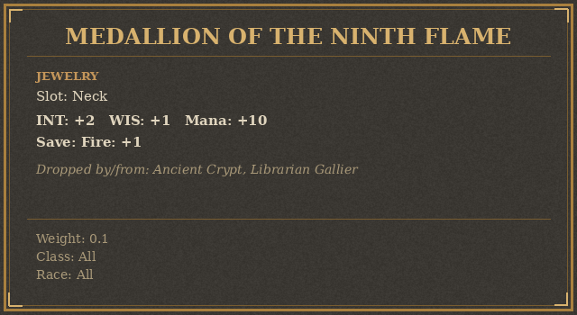 Medallion of the Ninth Flame