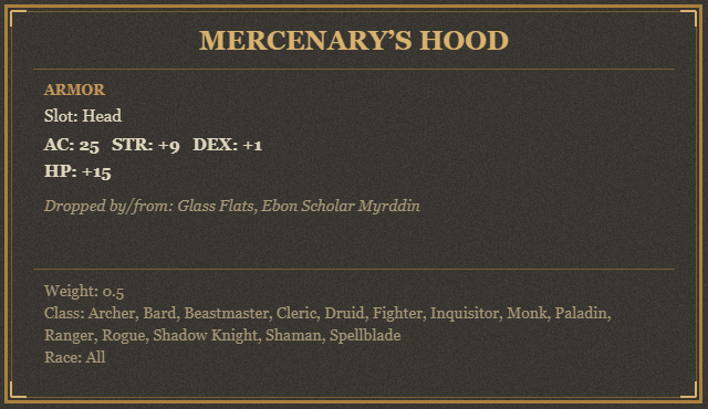 Mercenary’s Hood