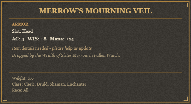 Merrow’s Mourning Veil