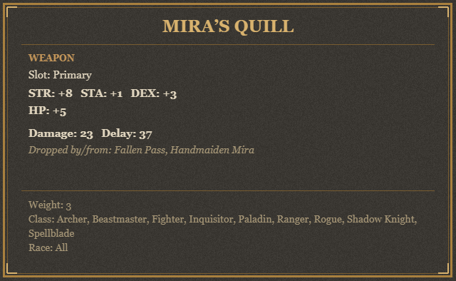 Mira’s Quill