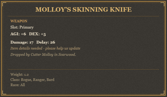 Molloy’s Skinning Knife