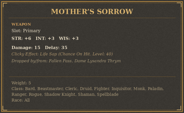 Mother’s Sorrow