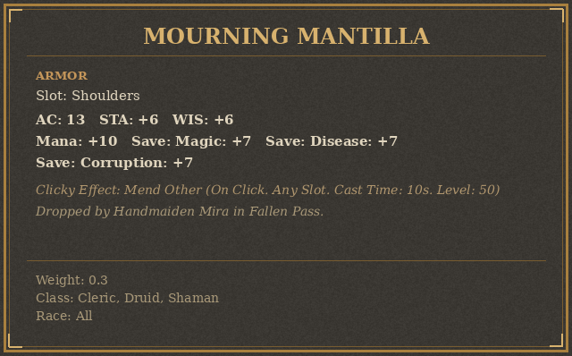 Mourning Mantilla