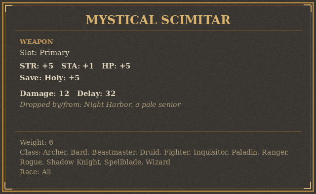 Mystical Scimitar