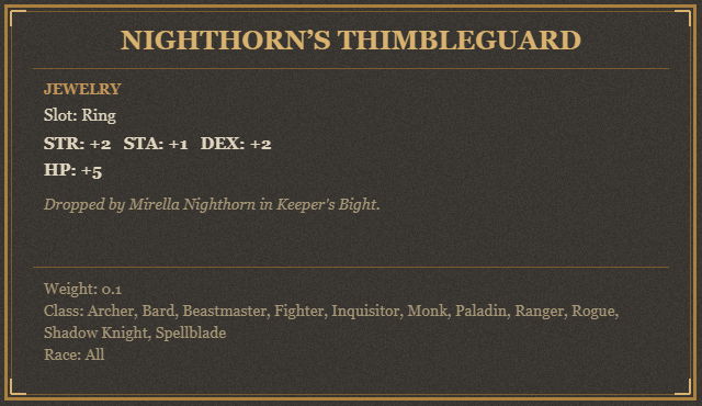 Nighthorn’s Thimbleguard