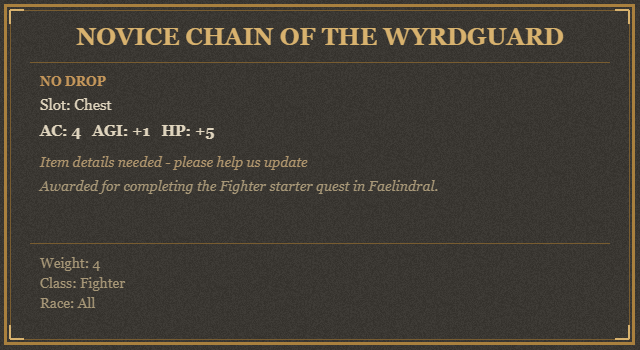 Novice Chain of the Wyrdguard