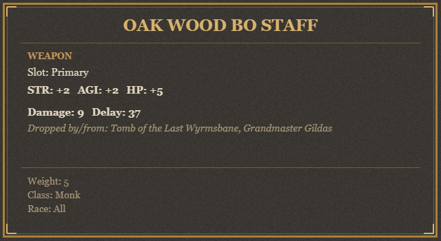Oak Wood Bo Staff