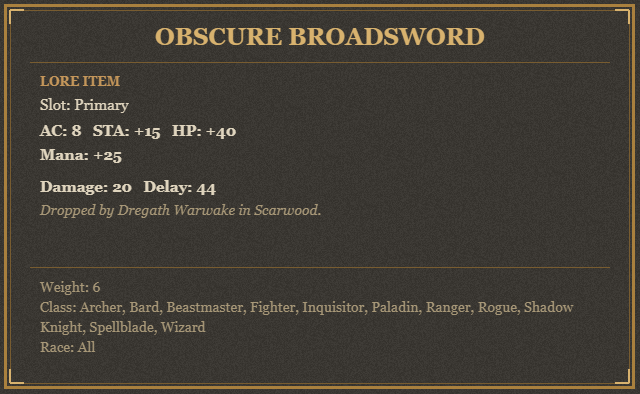 Obscure Broadsword