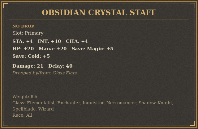 Obsidian Crystal Staff