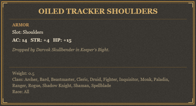 Oiled Tracker Shoulders