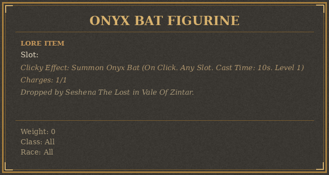 Onyx Bat Figurine
