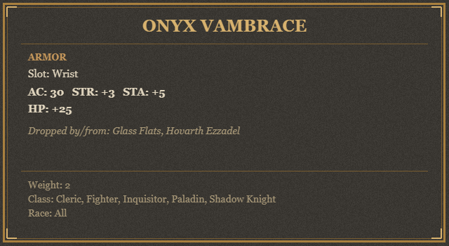 Onyx Vambrace