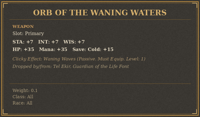 Orb of the Waning Waters