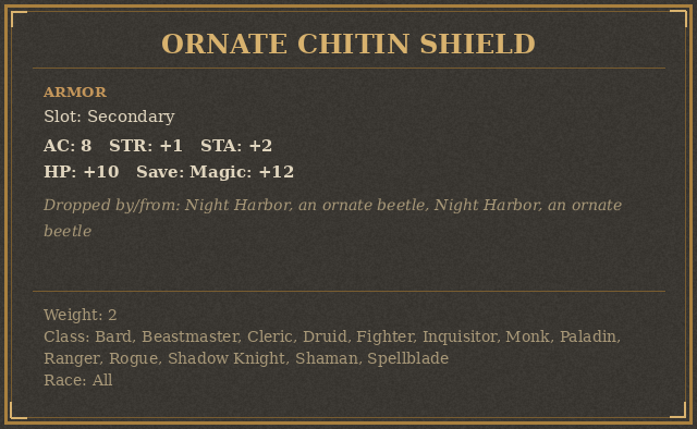 Ornate Chitin Shield