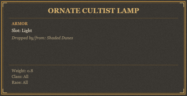 Ornate Cultist Lamp