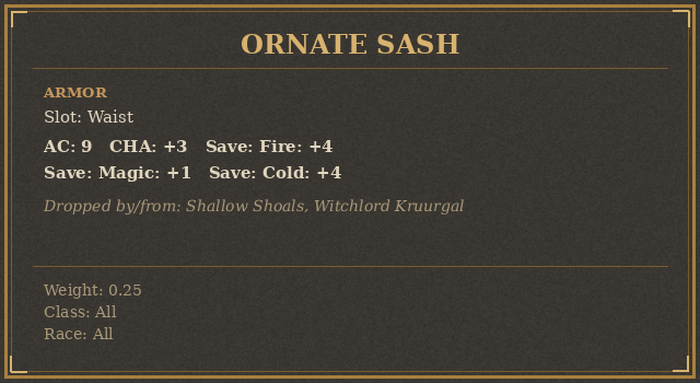 Ornate Sash