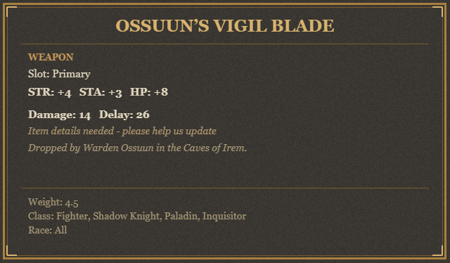 Ossuun’s Vigil Blade