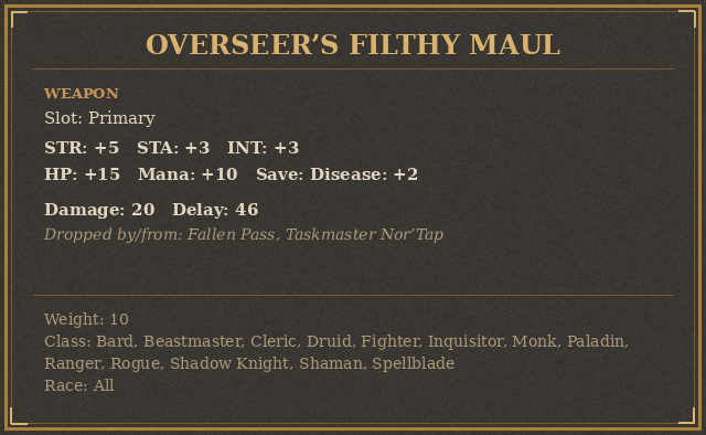 Overseer’s Filthy Maul