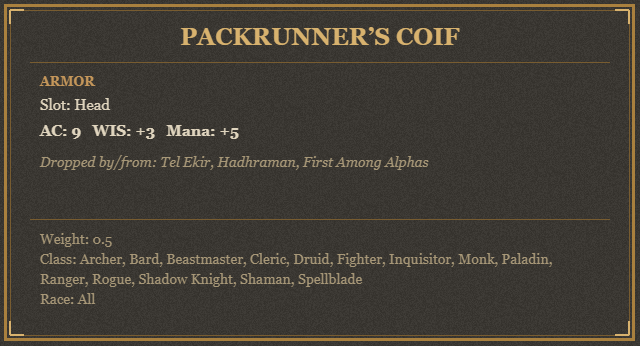 Packrunner’s Coif