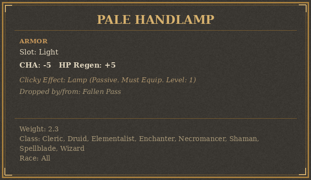 Pale Handlamp