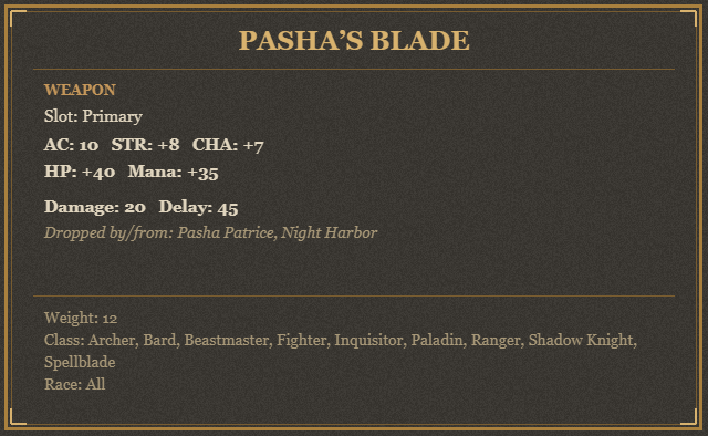 Pasha’s Blade