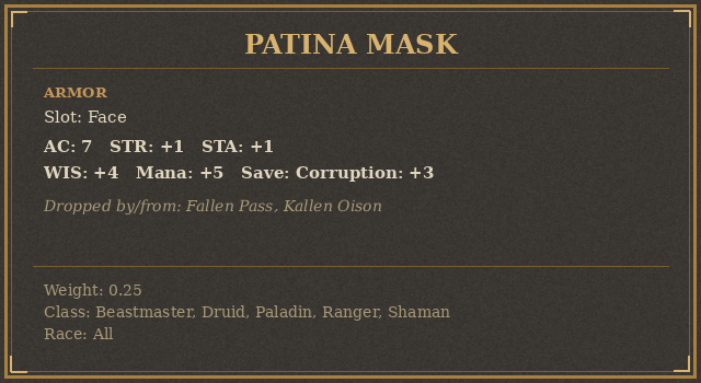 Patina Mask
