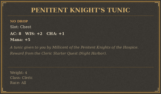 Penitent Knight’s Tunic