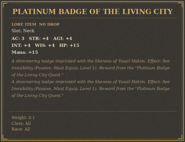 Platinum Badge of the Living City