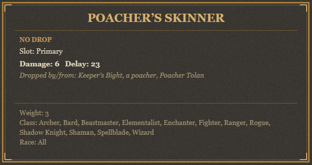 Poacher’s Skinner