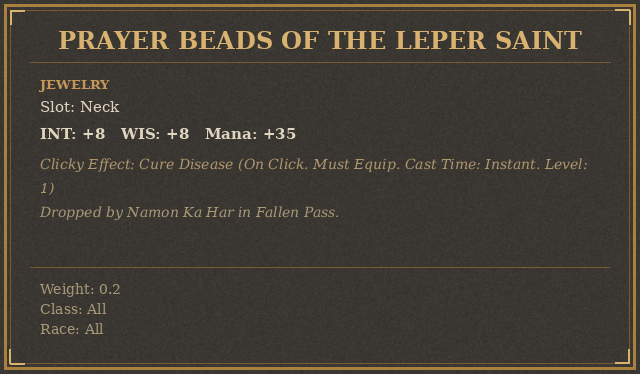 Prayer Beads of the Leper Saint