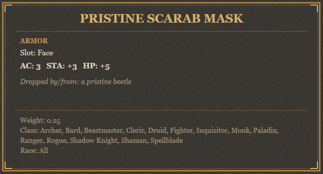 Pristine Scarab Mask
