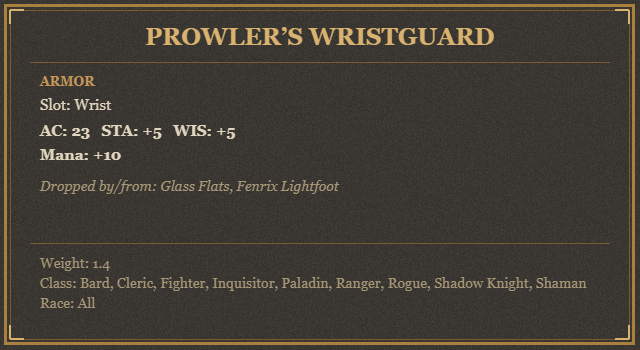Prowler’s Wristguard