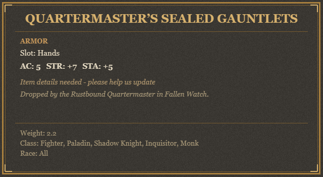 Quartermaster’s Sealed Gauntlets