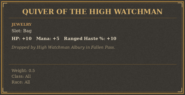 Quiver of the High Watchman