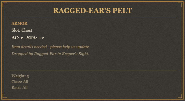 Ragged-Ear’s Pelt