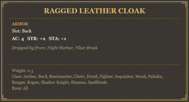 Ragged Leather Cloak