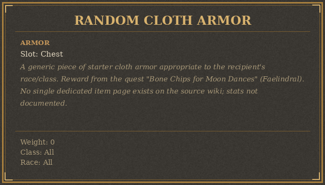 Random cloth armor