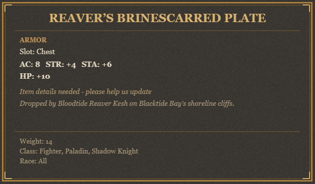 Reaver’s Brinescarred Plate