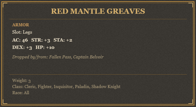 Red Mantle Greaves