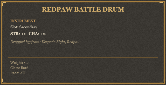 Redpaw Battle Drum