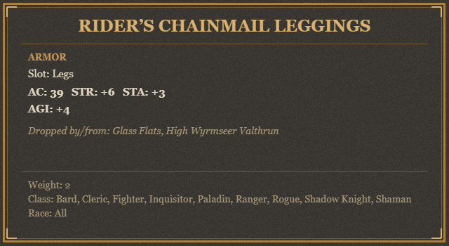 Rider’s Chainmail Leggings