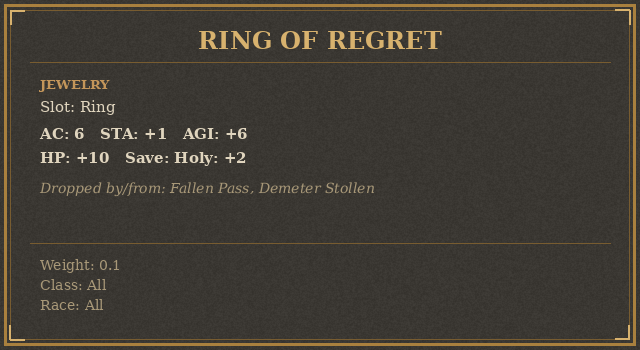 Ring of Regret