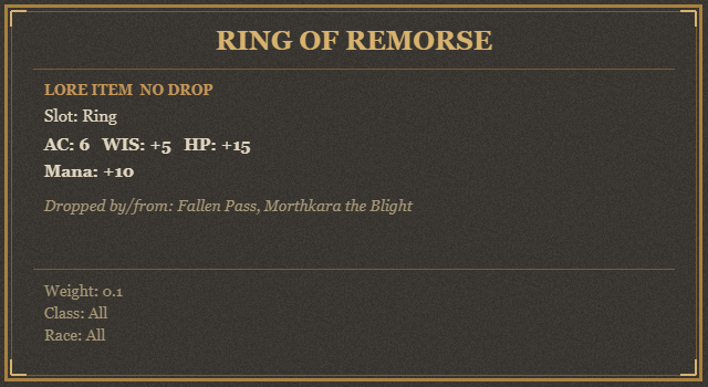 Ring of Remorse